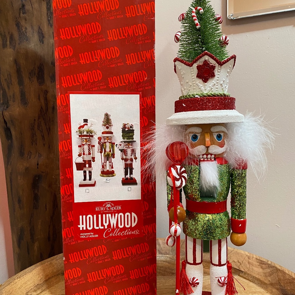 Kurt Adler Hollywood Christmas Tree Hat Nutcracker 18" Design By Holly Adler